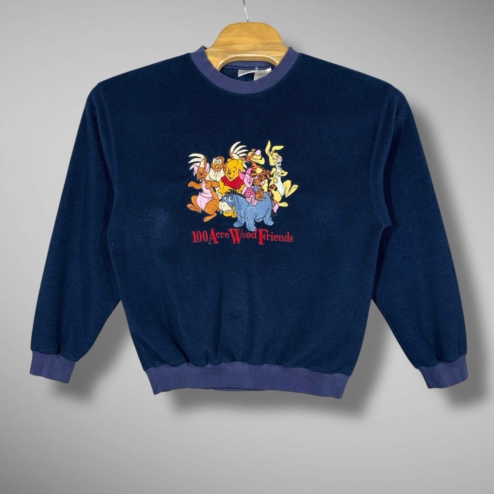 Disney Winnie‎ the Pooh Fleece Sweatshirt Adult Small 100 Acre Wood Friends
